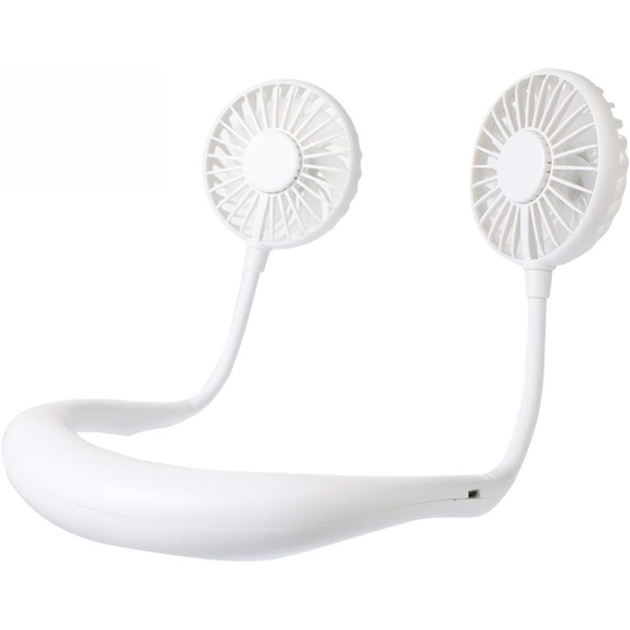 Portable Hands Free White Adjustable Cooling Neckband Fan With 3 Speeds - Picture 3 of 14